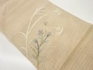 絽芒に桔梗模様織出し名古屋帯